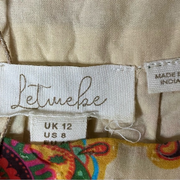 Anthropologie Let Me Be Abstract Ruffled Tank Size 8 - Picture 7 of 8